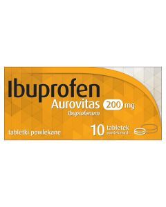 Ibuprofen Aurovitas, 200 mg, tabl.powl., 10szt