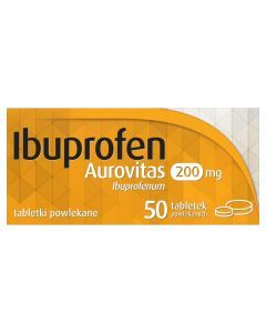 Ibuprofen Aurovitas, 200 mg, tabl.powl., 50 szt
