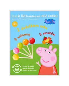 Lizaki witaminowe bez cukru, Pepa Pig, mix smakow, 50 szt