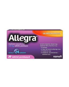 Allegra, 120 mg, tabl.powl., 20 szt