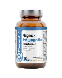 Magnez+ Ashwagandha Stress Compl.Clean Lab,Pharm,kaps.,60szt