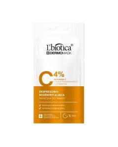 L'biotica Dermomask, ekspresowo rozświetlająca maska z witaminą C, 8ml