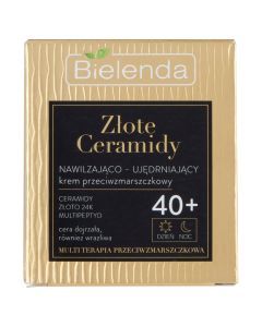 Bielenda Złote Ceramidy 40+, Nawilżająco-ujędrniający krem przeciwzmarszczkowy, 50 ml