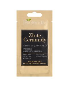 Bielenda Złote Ceramidy, Silnie ujędrniająca maseczka przeciwzmarszczkowa, 8 g