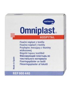 Omniplast, przylepiec mocujący z tkaniny wiskozowej, cielisty, 5 m x 1,25 cm, 1 szt.