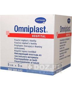 Omniplast, przylepiec mocujący z tkaniny wiskozowej, cielisty, 5 m x 5 cm, 1 szt.