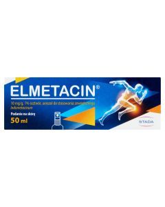 Elmetacin 1%, 10 mg/g, aerozol do stosowania zewnętrznego, 50 ml