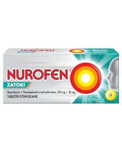 Nurofen Zatoki, 200 mg + 30 mg, tabletki powlekane,12 szt.