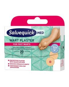 Salvequick Med Wart Plaster, plastry na kurzajki na stopach, 20 szt.
