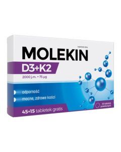 Molekin D3 + K2, tabletki powlekane, 60 szt. (45 + 15 szt.)