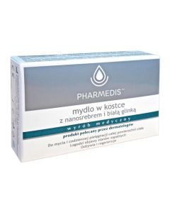 Pharmedis Kropla Zdrowia, mydło w kostce z nanosrebrem i białą glinką, 100 g