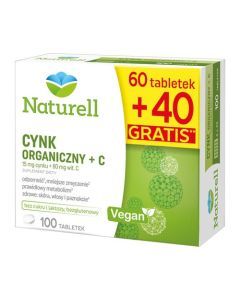 Naturell Cynk Organiczny + C, tabletki, 100 szt.