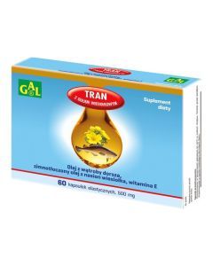 Tran z olejem wiesiołkowym, 500 mg, kapsułki, 60 szt.