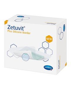 Zetuvit Plus Silicone Border, opatrunek silikonowy, 20 cm x 25 cm, 1 szt. (z opakowania 10 szt.)
