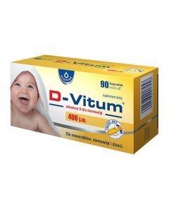 D-Vitum Witamina D dla niemowląt 400 j.m., kapsułki twist-off, 90 szt.