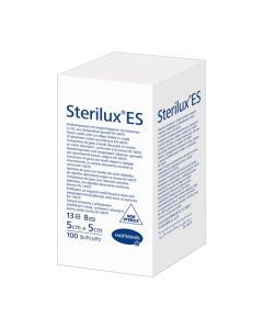Sterilux ES, kompresy niejałowe, 13-nitkowe, 8 warstwowe, 5 cm x 5 cm, 100 szt.
