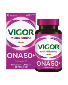 Vigor multiwitamina ONA 50+ zestaw witamin i minerałów z ashwagandhą i reishi, tabletki, 60 szt.