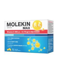 Molekin D3 + K2 MAX w oleju lnianym, kapsułki, 75 szt.