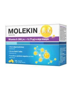 Molekin D3 + K2 w oleju lnianym, kapsułki, 75 szt.
