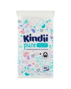 Kindii, Baby Sensitive, płatki bawełniane dla niemowląt, 60 szt.