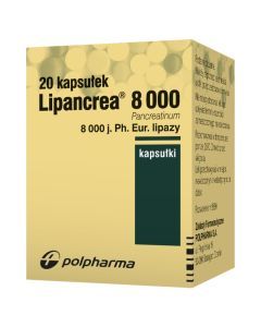 Lipancrea, kapsułki, 8000 j. lipazy, kapsułki, 20 szt.