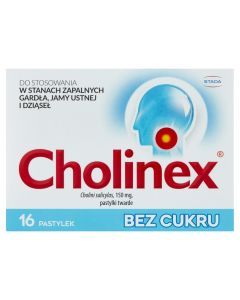 Cholinex, 150 mg, pastylki do ssania (bez cukru), 16 szt.