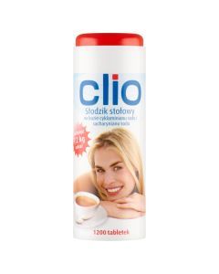 Clio, tabl., slodzik,1200 szt, dozownik