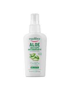 Equilibra, Aloesowy delikatny dezodorant w sprayu  z kwasem hialuronowym, 75 ml