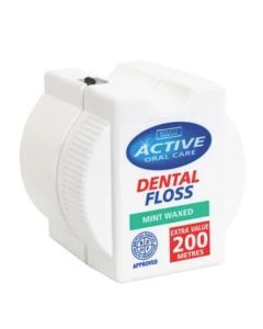 Active, nić dentystyczna, miętowa woskowana, 200 m