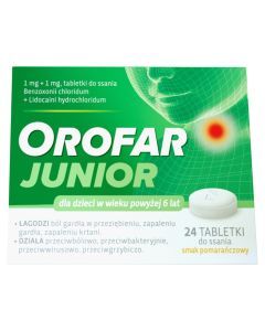 Orofar Junior (Orofar Total Action), tabletki do ssania, 24 szt.