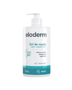 Eloderm, żel, do mycia ciała i włosów, 2w1, 750 ml