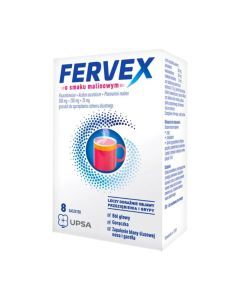 Fervex o smaku malinowym, granulat w saszetkach do sporządzania roztworu doustnego, 12 szt.