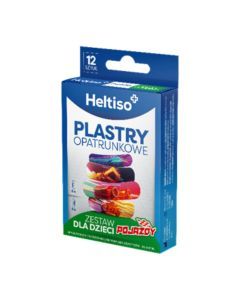 HELTISO, Plastry opatrunkowe zestaw dla dzieci, Pojazdy 12 szt.