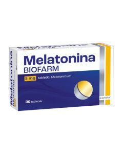 Melatonina Biofarm, 5 mg, tabletki. Opakowanie zawiera 30 tabletek.