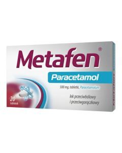 Metafen Paracetamol, 500 mg, tabl., 20 szt