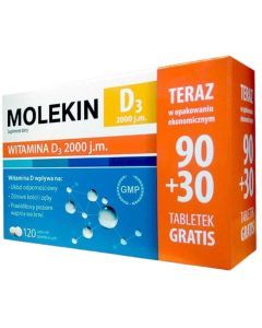 Molekin D3, 2000 j.m., tabl.powl., 90 szt+30szt,PROM.1888/17
