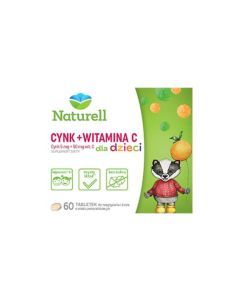 Naturell Cynk+Witamina C d/dzieci, tabl.do rozgr,zucia,60szt
