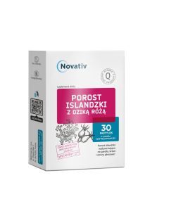 Novativ Porost Islandzki z dziką różą, pastylki do ssania, 30 sztuk
