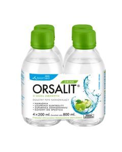 Orsalit Drink, doustny płyn nawadniający, smak jabłkowy, 800 ml (4x200ml)