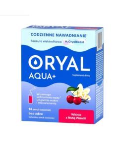 Oryal Aqua+, Smak Wiśnia z nutą Wanilii, proszek, 14 saszetek