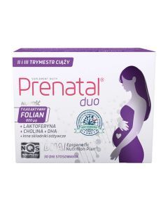 Prenatal Duo, witaminy dla kobiet w ciąży (od 13. tygodnia) i karmiących piersią, kapsułki, 60 szt.+ 30 szt. (DHA, laktoferyna, cholina)