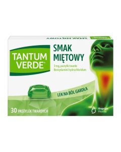 Tantum Verde sm.miętowy, 3 mg, pastyl.twarde, 30 szt,blist.