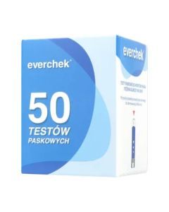 Test paskowy do monitorowania stężenia glukozy we krwi Everchek, 50 pasków