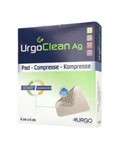 UrgoClean Ag, opatrunek,  6 cm x 6 cm, 1 szt. (z opakowania 10 sztuk).