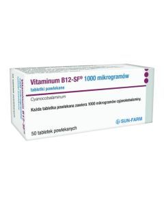 Vitaminum B12-SF, 1000 mikrogramow, tabl.powl., 50 szt
