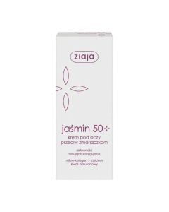 Ziaja, jaśmin w kremie przeciw zmarszczkom 50+ pod oczy i na powieki, 15 ml