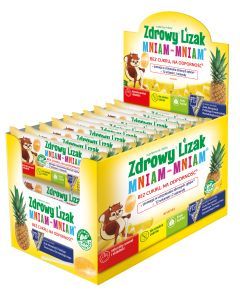 Zdrowy Lizak MniamMniam,ananas,b/cukru,40szt,disp