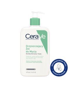 CeraVe, oczyszczający żel do mycia z ceramidami dla skóry normalnej i tłustej, 473 ml