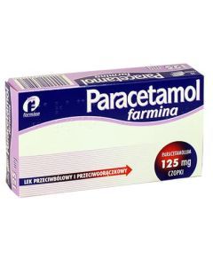 Paracetamol  Farmina, 125 mg, czop., 10 szt