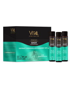 Vit4l Vital for life Shot z ashwagandhą, płyn, 20 x 25ml
